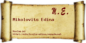 Mikolovits Edina névjegykártya